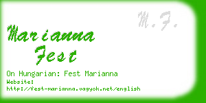 marianna fest business card